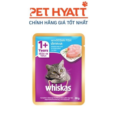  Pate Cho Mèo Vị Cá Biển WHISKAS Ocean Fish Flavour in Sauce 