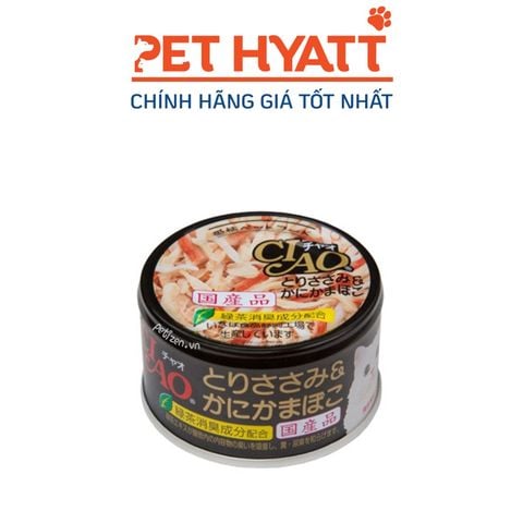  Pate Cho Mèo Thịt Gà Phi Lê Và Thanh Cua CIAO Chicken Fillet And Crab Stick In Jelly 