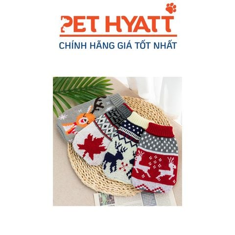  Áo Len Hình Hươu Mùa Noen Cho Thú Cưng 