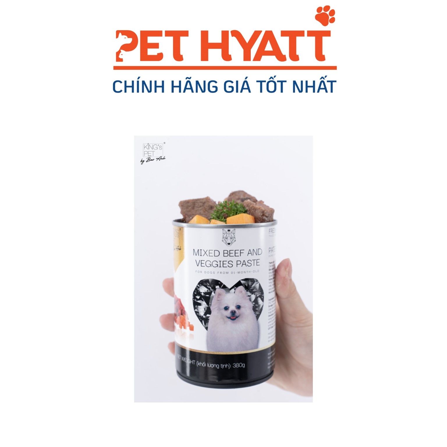 Pate Cho Chó Vị Heo Rau Củ KING'S PET Mixed Pork & Veggies Paste