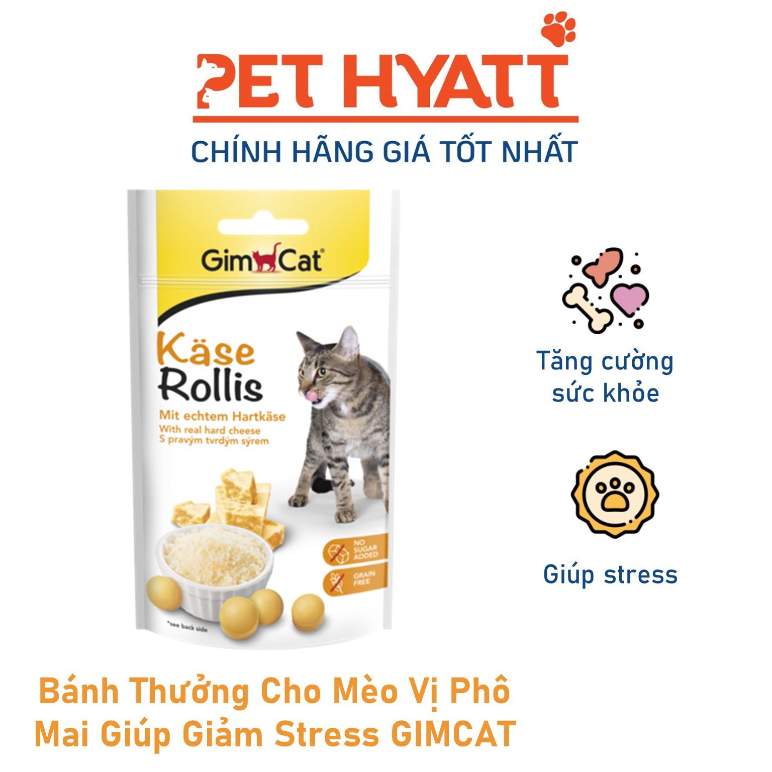 Bánh Thưởng Cho Mèo Vị Phô Mai Giúp Giảm Stress GIMCAT Cheezies