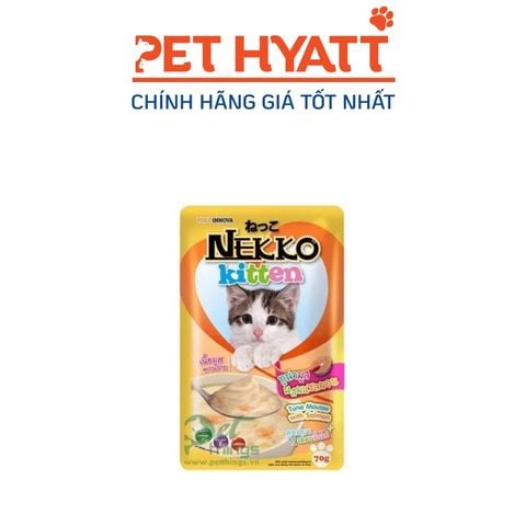  Pate Mịn Cho Mèo Vị Cá Ngừ & Cá Hồi NEKKO KITTEN  Tuna Mousse With Salmon 