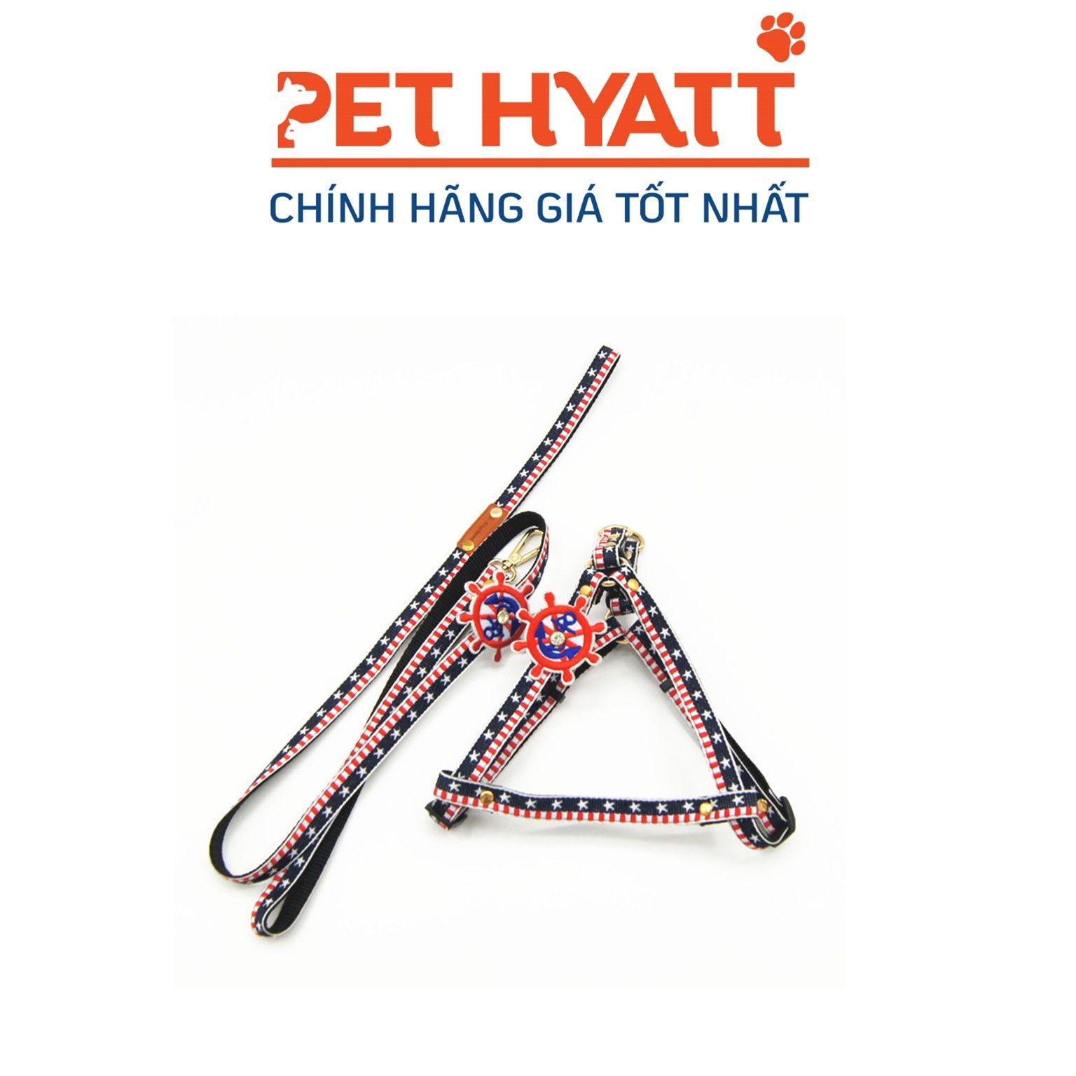 Dây Dắt Kèm Yếm Tag Angelamy Thuỷ Thủ Cho Thú Cưng