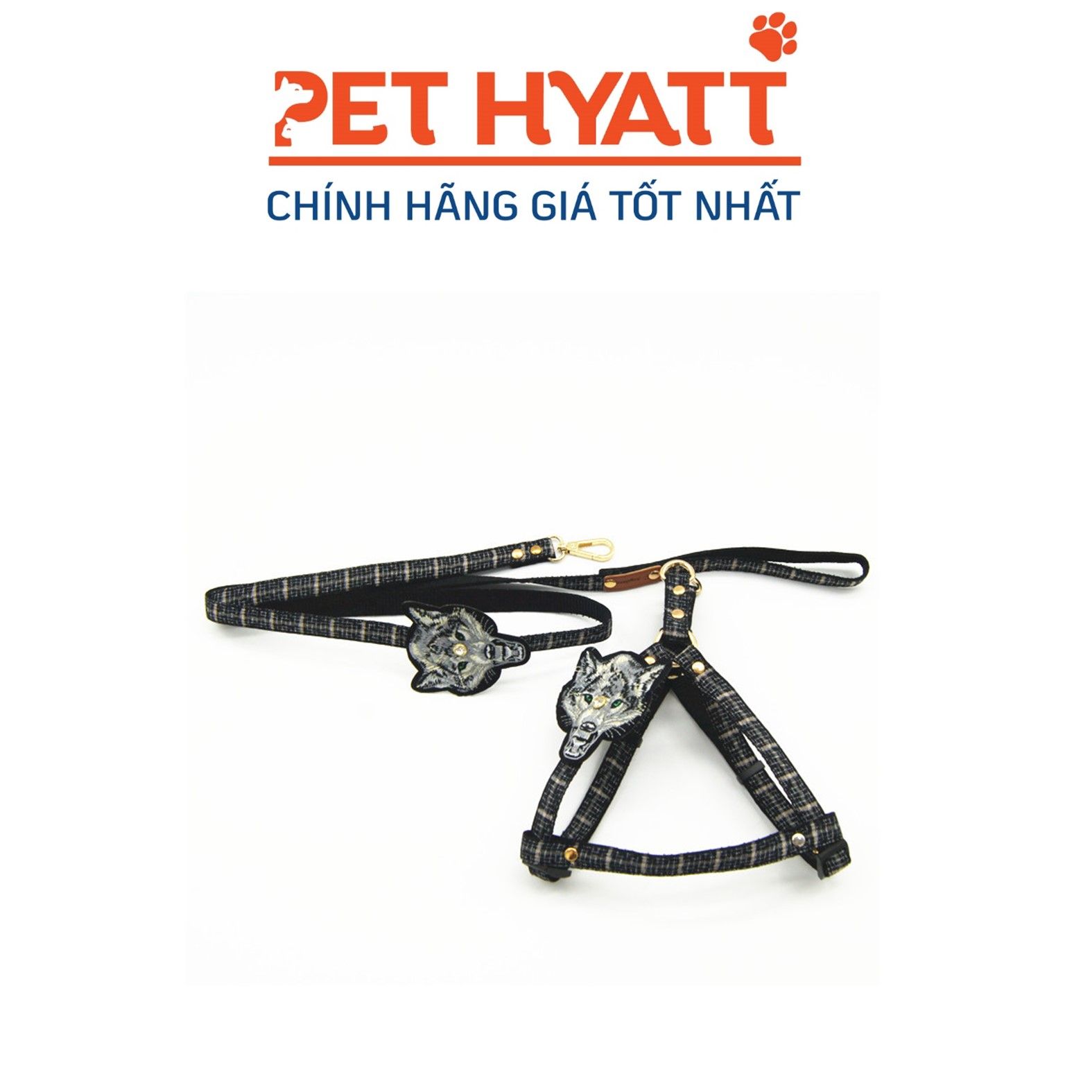 Dây Dắt Kèm Yếm Tag Angelamy Con Sói Cho Thú Cưng