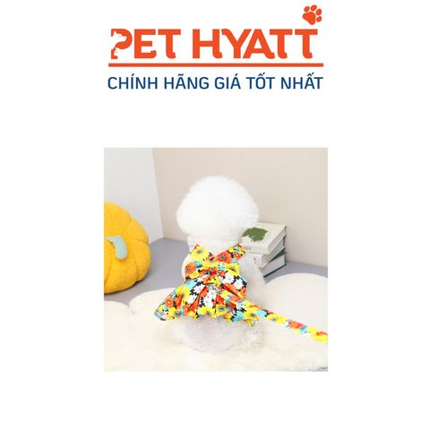  Váy Hoa Mùa Hè Kèm Dây Dẫn Cho Thú Cưng 