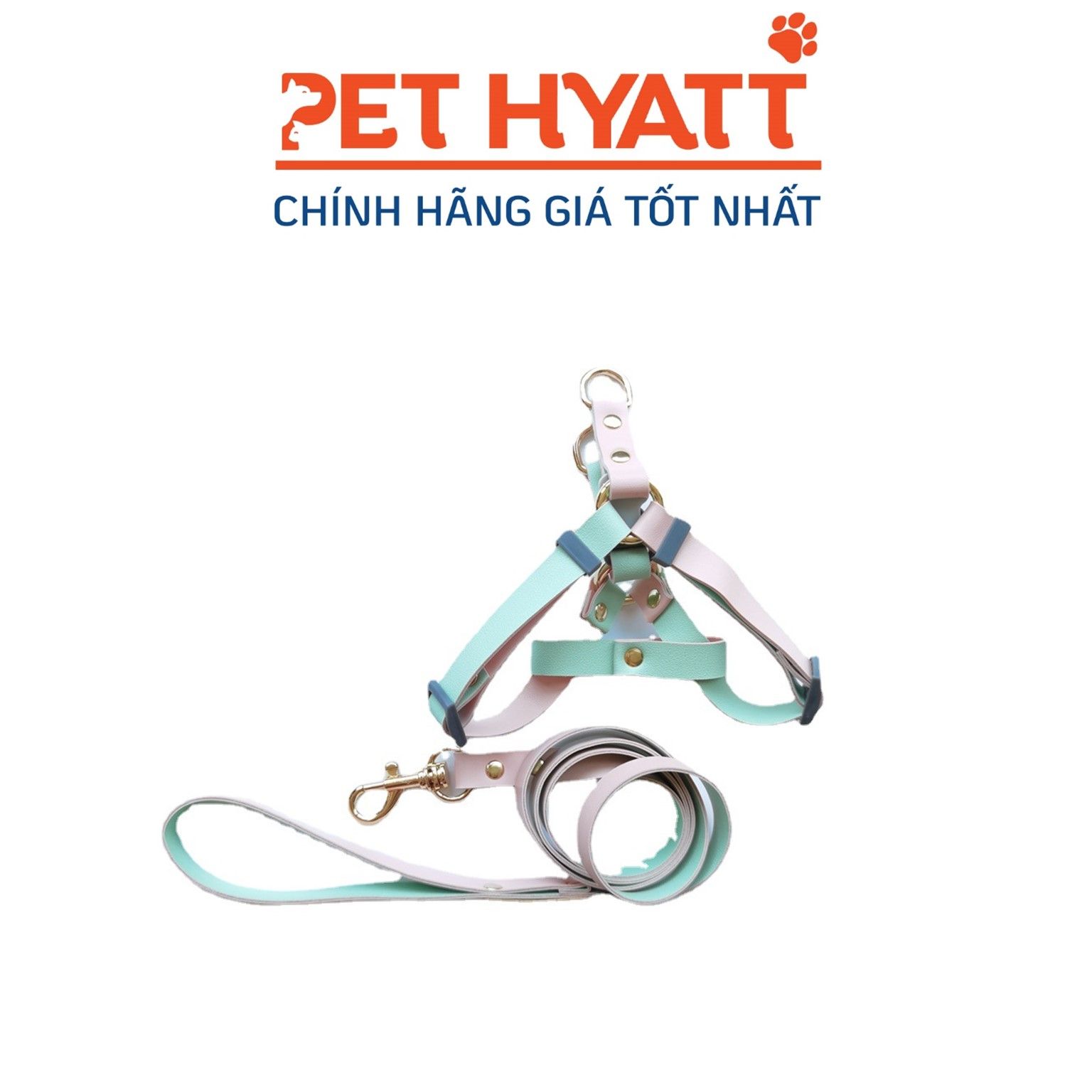 Dây Dắt Kèm Yếm Phối Màu Pastel Cho Thú Cưng
