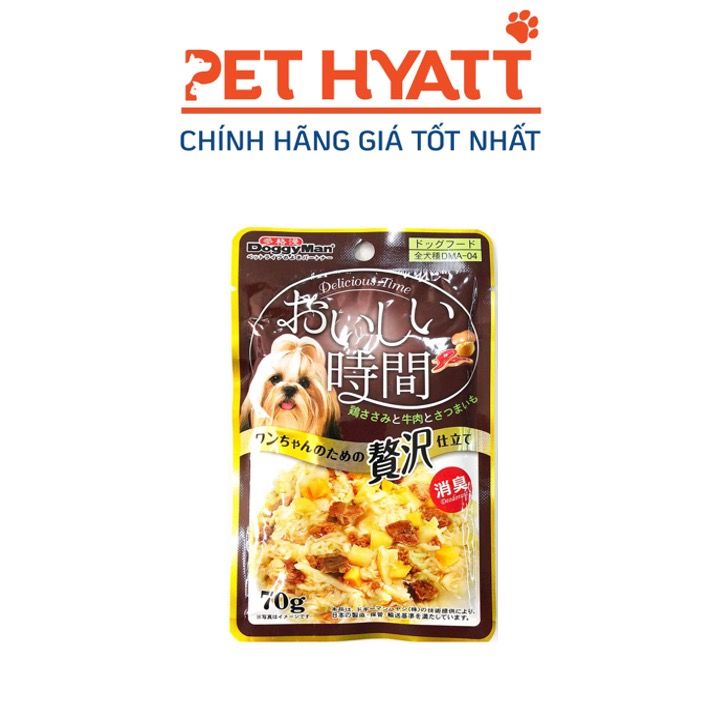 Pate DOGGYMAN  Cho Chó - Vị Thịt Gà, Thịt Bò & Khoai Lang