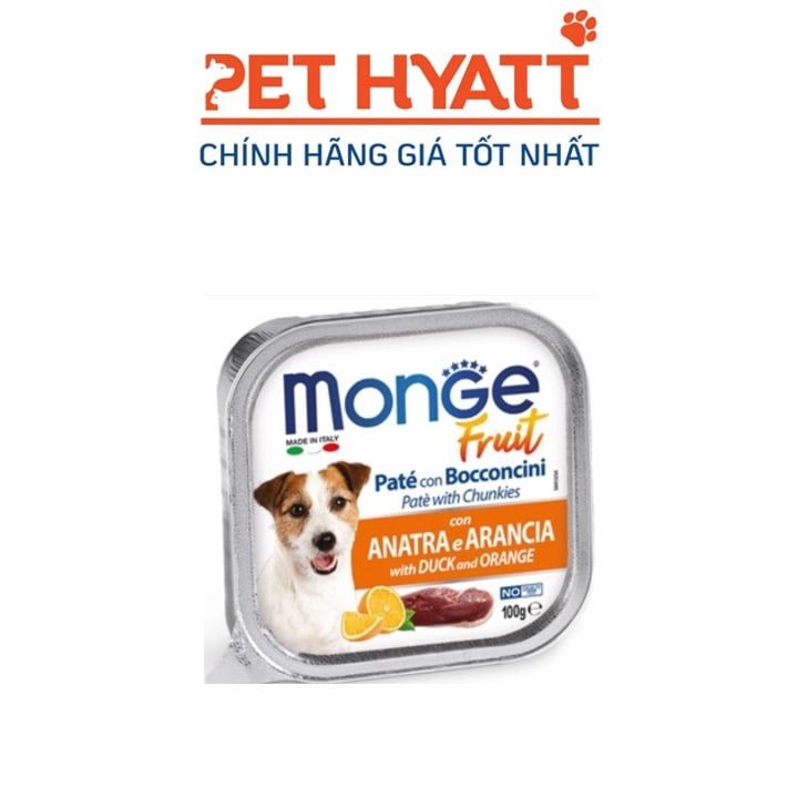 Pate Cho Chó Vị Vịt & Cam MONGE Duck & Orange