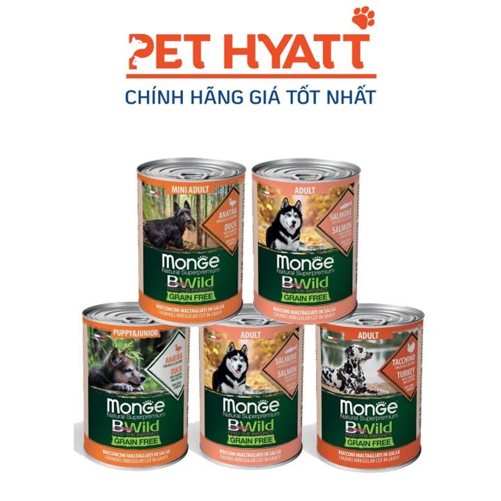 Pate Cho Chó MONGE Bwild Grain Free Nhiều Vị