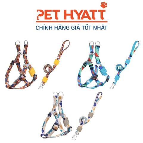  Dây Dắt Kèm Yếm Cao Cấp HELE PET Nhiều Mẫu Mã Cho Thú Cưng 