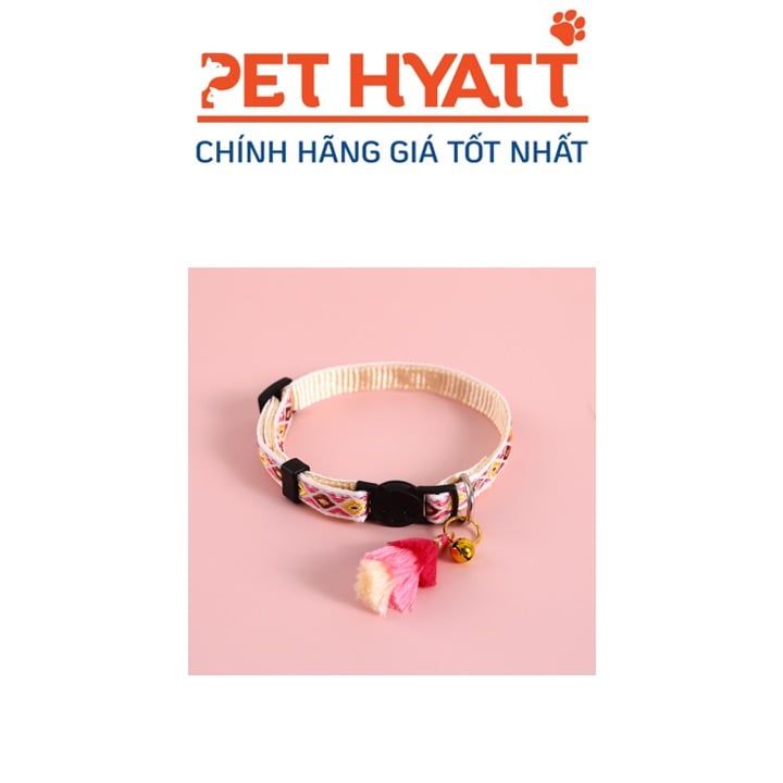 Vòng Cổ Thổ Cẩm Đính Kèm Tua Rua Cho Thú Cưng