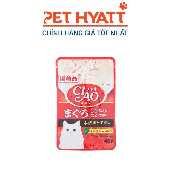 Pate Cho Mèo Thịt Cá Ngừ, Gà Phi Lê Và Sò Điệp CIAO Tuna Maguro , Scallop Topping Chicken Fillet IC-201