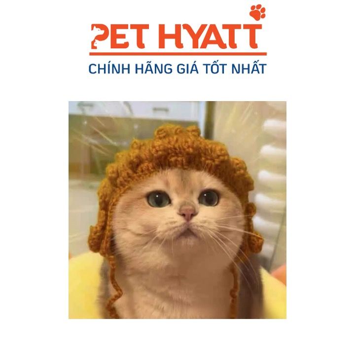 Mũ Đan Len Thầy Chùa Cho Thú Cưng (S-M)