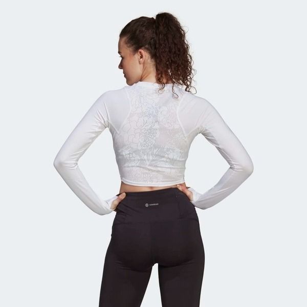  Áo Phông - Áo thun Chạy Nữ Adidas Fast Flower Crop HB9237 