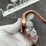 Đồng Hồ Audemars Piguet Royal Oak Tourbillon 26521OR Rep 1:1 Chế Tác Vỏ Vàng Khối 18K Niềng Bezel Đính Ruby Hồng Mặt Đen Dây Kim Loại