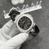 Đồng Hồ Patek Philippe Nautilus 5712G-001 Rep 1:1 Chế Tác Vỏ Vàng Trắng 18K Mặt Xám Dây Da