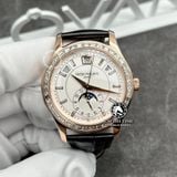 Đồng Hồ Patek Philippe Complications 5205R-001 Rep 1:1 Chế Tác Vỏ Vàng Khối 18K Niềng Bezel Độ Kim Cương Thiên Nhiên Mặt Trắng Dây Da