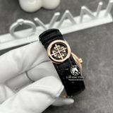 Đồng Hồ Patek Philippe Complications 5205R-001 Rep 1:1 Chế Tác Vỏ Vàng Khối 18K Niềng Bezel Độ Kim Cương Thiên Nhiên Mặt Trắng Dây Da