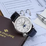 Đồng Hồ Patek Philippe Complications 5396G-011 Rep 1:1 Chế Tác Vỏ Bạc Mặt Trắng Dây Da