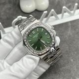 Đồng Hồ Patek Philippe Nautilus 5711/1300A-001 Rep 1:1 Chế Tác Vàng Trắng 18K Độ Kim Cương Thiên Nhiên Mặt Xanh Lá Dây Kim Loại