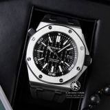 Đồng Hồ Audemars Piguet Royal Oak Offshore Diver 15710ST.OO.A002CA.01 Rep 1:1 Chế Tác Vỏ Bạc Mặt Đen Dây Cao Su