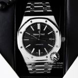 Đồng Hồ Audemars Piguet Royal Oak 15400ST.OO.1220ST.01 Rep 1:1 Chế Tác Vỏ Bạc Mặt Đen Dây Kim Loại