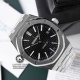 Đồng Hồ Audemars Piguet Royal Oak 15400ST.OO.1220ST.01 Rep 1:1 Chế Tác Vỏ Bạc Mặt Đen Dây Kim Loại