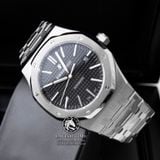 Đồng Hồ Audemars Piguet Royal Oak 15400ST.OO.1220ST.01 Rep 1:1 Chế Tác Vỏ Bạc Mặt Đen Dây Kim Loại