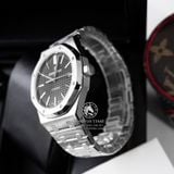 Đồng Hồ Audemars Piguet Royal Oak 15400ST.OO.1220ST.01 Rep 1:1 Chế Tác Vỏ Bạc Mặt Đen Dây Kim Loại