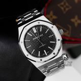 Đồng Hồ Audemars Piguet Royal Oak 15400ST.OO.1220ST.01 Rep 1:1 Chế Tác Vỏ Bạc Mặt Đen Dây Kim Loại