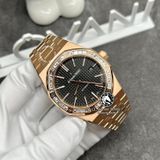 Đồng Hồ Audemars Piguet Royal Oak 15500OR.OO.1220OR.01 Rep 1:1 Chế Tác Vỏ Vàng Khối 18K Niềng Bezel Độ Kim Cương Thiên Nhiên Mặt Đen Dây Kim Loại
