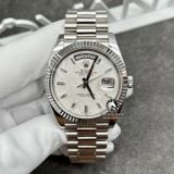 Đồng Hồ Rolex Day-Date 40mm 228239 Rep 1:1 Chế Tác Vỏ Bạc Mặt Thiên Thạch Tự Nhiên Cọc Số Kim Cương Thiên Nhiên Baguette Dây Kim Loại