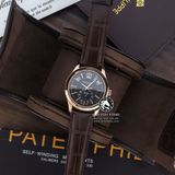 Đồng Hồ Patek Philippe Complications 5205R-010 Rep 1:1 Chế Tác Vỏ Vàng Hồng Mặt Đen Dây Da