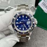 Đồng Hồ Rolex Submariner 116659SABR Rep 1:1 Chế Tác Vỏ Bạch Kim PT950 Niềng Bezel Đính Ruby Xanh Mặt Xanh Dây Kim Loại