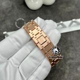 Đồng Hồ Audemars Piguet Royal Oak 15451OR.ZZ.1256OR.01 Rep 1:1 Chế Tác Vỏ Vàng Khối 18K Niềng Bezel Độ Kim Cương Thiên Nhiên Mặt Trắng Dây Kim Loại