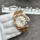 Đồng Hồ Audemars Piguet Royal Oak 15451OR.ZZ.1256OR.01 Rep 1:1 Chế Tác Vỏ Vàng Khối 18K Niềng Bezel Độ Kim Cương Thiên Nhiên Mặt Trắng Dây Kim Loại