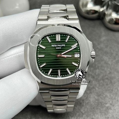 Đồng Hồ Patek Philippe Nautilus 5711/1A -014 Rep 1:1 Chế Tác Vỏ Vàng Trắng 18K Mặt Xanh Lá Dây Kim Loại