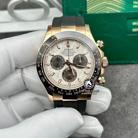 Đồng Hồ Rolex Cosmograph Daytona 116515LN Rep 1:1 Chế Tác Vỏ Vàng Khối 18K Mặt Thiên Thạch Tự Nhiên Dây Cao Su