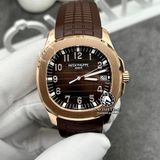 Đồng Hồ Patek Philippe Aquanaut 5167R-001 Rep 1:1 Chế Tác Vỏ Vàng Khối 18K Mặt Nâu Dây Cao Su