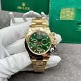 Đồng Hồ Rolex Cosmograph Daytona 116508-0013 Rep 1:1 Chế Tác Vỏ Vàng Khối 18K Mặt Xanh Lá Dây Kim Loại