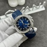 Đồng Hồ Patek Philippe Aquanaut 5168G-001 Rep 1:1 Chế Tác Vỏ Vàng Trắng 18K Niềng Bezel Đính Kim Cương Thiên Nhiên Mặt Xanh Dương Dây Cao Su