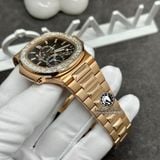 Đồng Hồ Patek Philippe Nautilus 5724R-001 Rep 1:1 Chế Tác Vỏ Vàng Khối 18K Niềng Bezel Đính Kim Cương Thiên Nhiên Mặt Nâu Dây Kim Loại