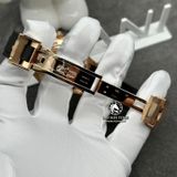 Đồng Hồ Rolex Cosmograph Daytona Rainbow 116595RBOW Rep 1:1 Chế Tác Vỏ Vàng Khối 18K Niềng Bezel Đính Ruby Cầu Vồng Mặt Đen Cọc Số Kim Cương Baguette Dây Cao Su