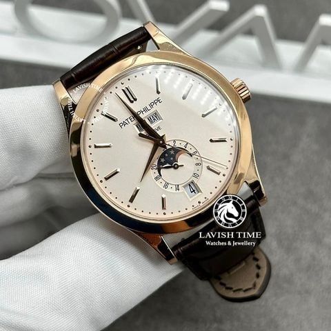 Đồng Hồ Patek Philippe Complications 5396R-011 Rep 1:1 Chế Tác Vỏ Vàng Khối 18K Mặt Trắng Dây Da