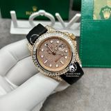 Đồng Hồ Rolex Yacht-Master 126655 Rep 1:1 Chế Tác Vỏ Vàng Khối 18K Niềng Bezel Và Mặt Số Độ Kim Cương Thiên Nhiên Dây Cao Su