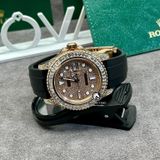 Đồng Hồ Rolex Yacht-Master 126655 Rep 1:1 Chế Tác Vỏ Vàng Khối 18K Niềng Bezel Và Mặt Số Độ Kim Cương Thiên Nhiên Dây Cao Su