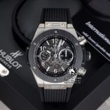 Đồng Hồ Hublot Big Bang Unico 42mm Rep 1:1 Chế Tác Vỏ Bạc Niềng Ceramic Đen Mặt Xám Dây Cao Su 421.NM.1170.RX