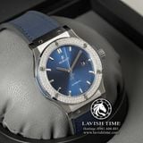 Đồng Hồ Hublot Classic Fusion 42mm Rep 1:1 Chế Tác Vỏ Bạc Niềng Đính Đá Mặt Số Xanh Dương Chải Tia 542.NX.7170.LR