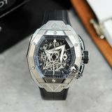 Đồng Hồ Hublot Spirit Of Big Bang Sang Bleu 42mm Rep 1:1 Chế Tác Vỏ Bạc Mặt Đen Dây Cao Su 648.NX.0107.RX.MXM23