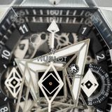 Đồng Hồ Hublot Spirit Of Big Bang Sang Bleu 42mm Rep 1:1 Chế Tác Vỏ Bạc Mặt Đen Dây Cao Su 648.NX.0107.RX.MXM23